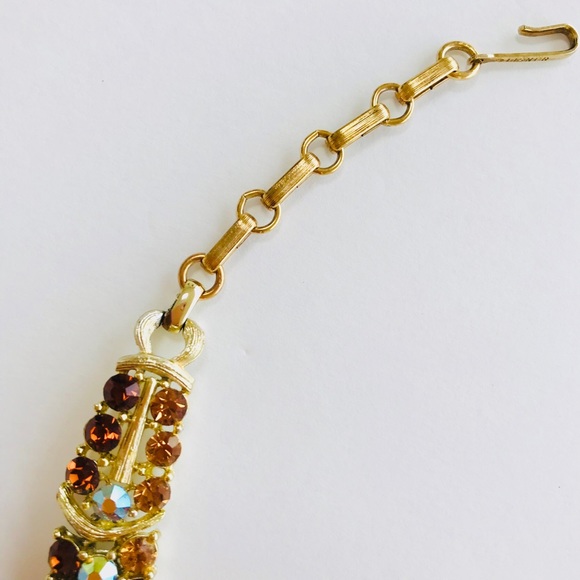 Vintage 50’s Signed Lisner Glam Crystal Rhinestone Collar Necklace 16” EUC - Picture 6 of 16